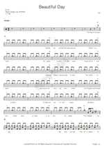Beautiful Day (Live) U2 (The Band) Full Drum Transcription / Drum Sheet Music COPYDRUM