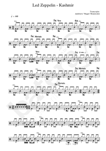Kashmir - Led Zeppelin - Drum Sheet Music - AriaMus.com – DrumSetSheetMusic