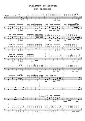 Stairway to Heaven - Led Zeppelin - Full Drum Transcription / Drum Sheet Music - AriaMus.com