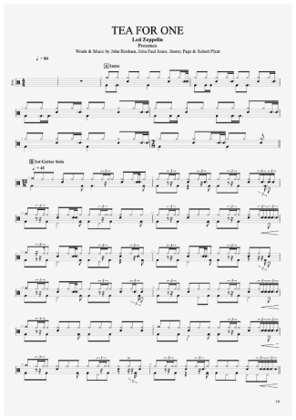 Tea for One - Led Zeppelin - Drum Sheet Music - AriaMus.com ...