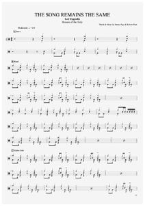 The Song Remains the Same - Led Zeppelin - Full Drum Transcription / Drum Sheet Music - AriaMus.com