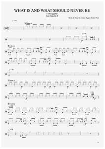 What Is and What Should Never Be - Led Zeppelin - Full Drum Transcription / Drum Sheet Music - AriaMus.com