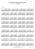 Immigrant Song - Led Zeppelin drum sheet music