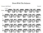 Down with the Sickness Disturbed Full Drum Transcription / Drum Sheet Music Franki Bio