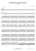 Butterflies and Hurricanes - Muse drum sheet music