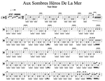 Aux Sombres Héros de L'amer Noir Désir Full Drum Transcription / Drum Sheet Music Cyril Mayer
