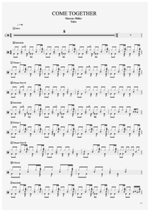 Come Together - Marcus Miller - Full Drum Transcription / Drum Sheet Music - AriaMus.com