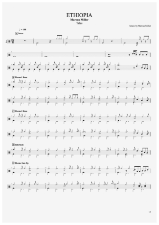 Ethiopia - Marcus Miller - Full Drum Transcription / Drum Sheet Music - AriaMus.com