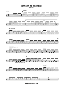 Harder to Breathe - Maroon 5 - Full Drum Transcription / Drum Sheet Music - AriaMus.com