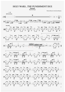 Holy Wars... the Punishment Due - Megadeth - Full Drum Transcription / Drum Sheet Music - AriaMus.com