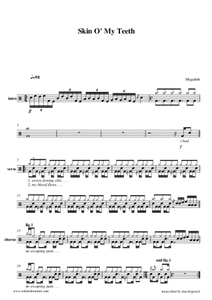 Skin O' My Teeth - Megadeth - Full Drum Transcription / Drum Sheet Music - AriaMus.com