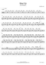 Shut Up - Mia Rodriguez drum sheet music
