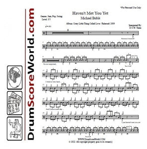 Haven't Met You Yet - Michael Bublé - Full Drum Transcription / Drum Sheet Music - DrumScoreWorld.com