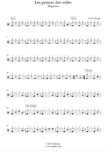 Les Princes Des Villes - Michel Berger drum sheet music
