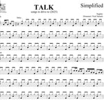 Talk Nightly Simplified Drum Transcription / Drum Sheet Music DrumSetSheetMusic.com