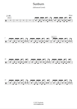 Sunburn - Muse drum sheet music