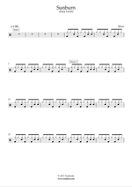 Sunburn - Muse drum sheet music