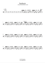 Sunburn - Muse drum sheet music