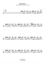 Sunburn - Muse drum sheet music