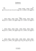 Sunburn - Muse drum sheet music