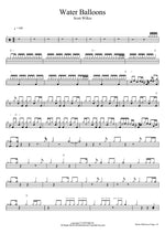 Water Balloons Scott Wilkie Full Drum Transcription / Drum Sheet Music COPYDRUM