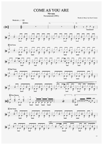 Come As You Are Nirvana Full Drum Transcription / Drum Sheet Music AriaMus.com