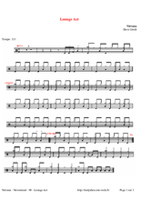 Lounge Act - Nirvana - Full Drum Transcription / Drum Sheet Music - AriaMus.com