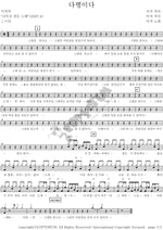 It’s Fortunate (다행이다) Lee Juck (이적) Full Drum Transcription / Drum Sheet Music COPYDRUM