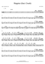Happier (feat. Crush) (Happier (feat. Crush)) PSY (싸이) Full Drum Transcription / Drum Sheet Music COPYDRUM
