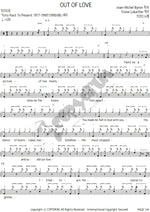 Out of Love Toto Full Drum Transcription / Drum Sheet Music COPYDRUM