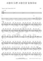 Love Is Forgotten by Another Love (사랑이 다른 사랑으로 잊혀지네) Harin (하림) Full Drum Transcription / Drum Sheet Music COPYDRUM