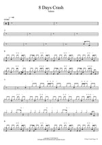 8 Days Crash Adams Full Drum Transcription / Drum Sheet Music COPYDRUM