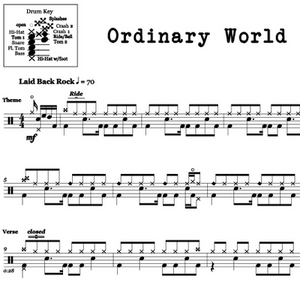 Ordinary World - Duran Duran - Full Drum Transcription / Drum Sheet Music - OnlineDrummer.com