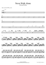 Never Walk Alone Hillsong Worship Full Drum Transcription / Drum Sheet Music COPYDRUM
