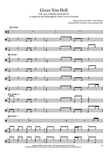 Gives You Hell - The All American Rejects - Full Drum Transcription / Drum Sheet Music - Realsongbook
