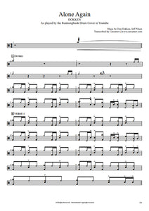 Alone Again - Dokken - Full Drum Transcription / Drum Sheet Music - Realsongbook
