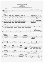 Domination - Pantera - Full Drum Transcription / Drum Sheet Music - AriaMus.com