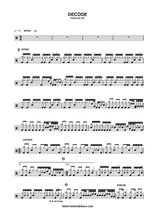 Decode - Paramore - Full Drum Transcription / Drum Sheet Music - AriaMus.com