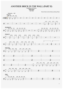 Another Brick in the Wall (Part 2) - Pink Floyd - Full Drum Transcription / Drum Sheet Music - AriaMus.com