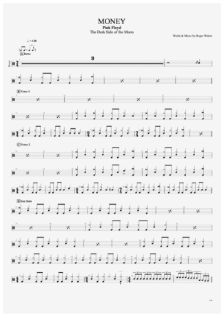 Money - Pink Floyd - Drum Sheet Music - AriaMus.com – DrumSetSheetMusic