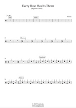 Every Rose Has Its Thorn - Poison drum sheet music