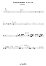 Every Rose Has Its Thorn - Poison drum sheet music
