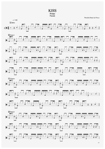 Kiss - Prince - Full Drum Transcription / Drum Sheet Music - AriaMus.com