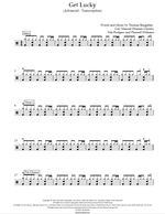 Get Lucky - Daft Punk drum sheet music