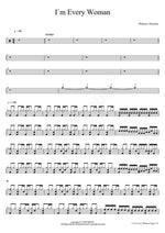 I'm Every Woman Whitney Houston Full Drum Transcription / Drum Sheet Music COPYDRUM
