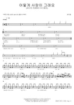 How Can Love Be Like That (어떻게 사랑이 그래요) K.Will (케이윌) Full Drum Transcription / Drum Sheet Music COPYDRUM