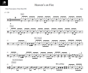 Heaven's on Fire - Kiss - Full Drum Transcription / Drum Sheet Music - Drum Sheet MX