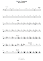Under Pressure (feat. David Bowie) - Queen drum sheet music