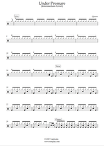 Under Pressure (feat. David Bowie) - Queen drum sheet music