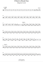 I Want to Break Free - Queen drum sheet music